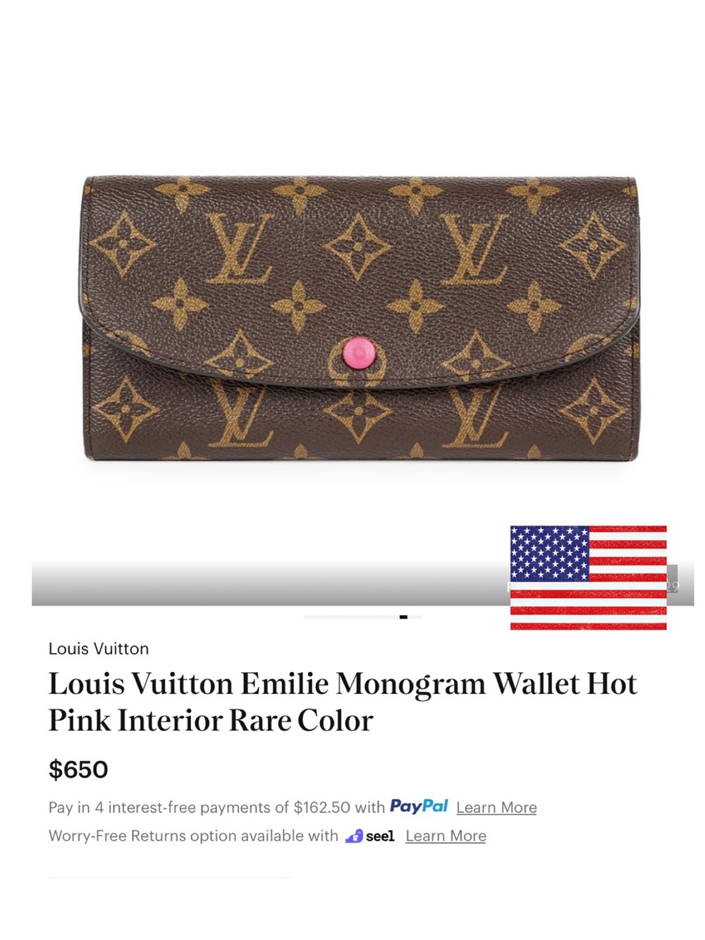 ✅AUTHENTIC LV LONG WALLET LOUIS VUITTON - Picture 2 of 13